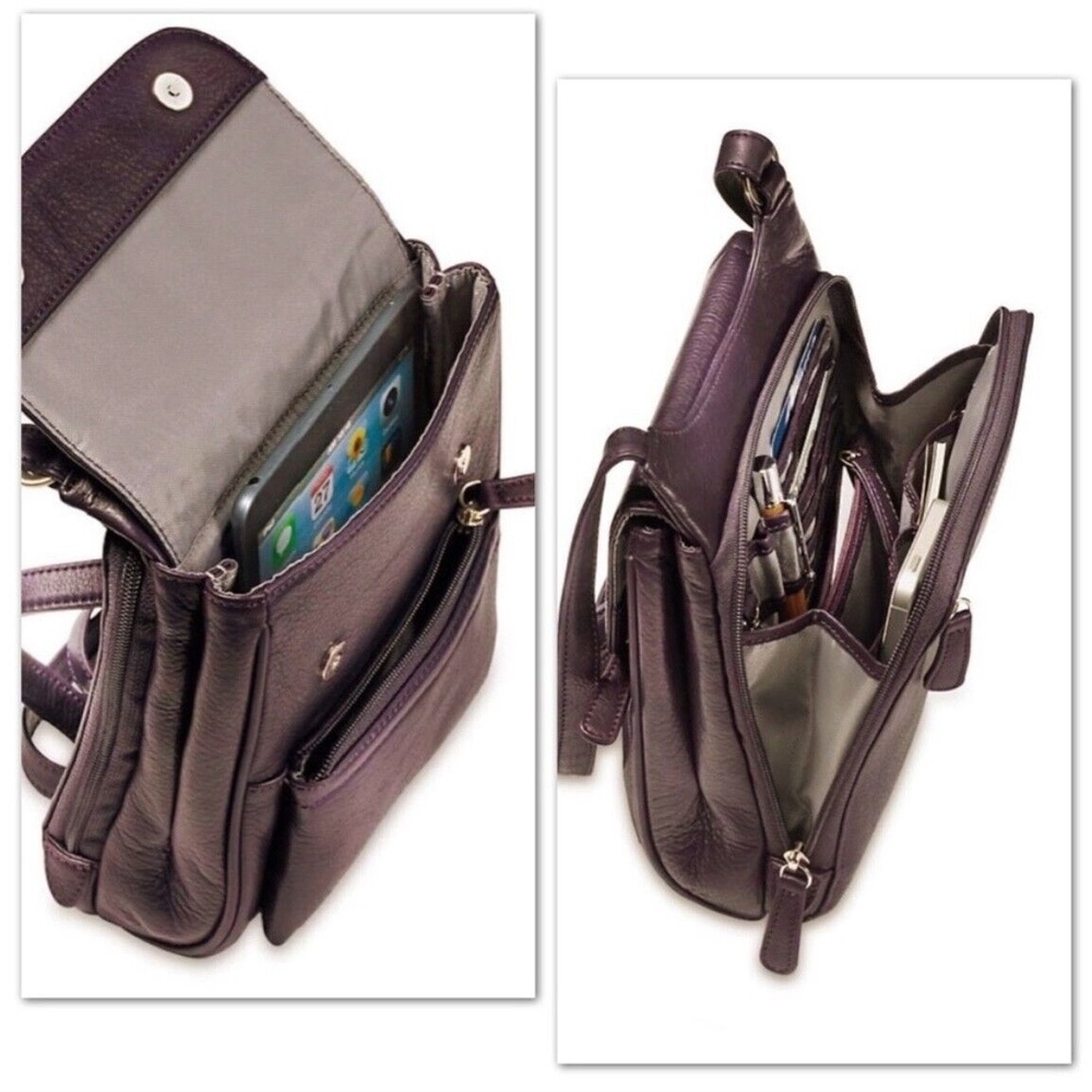 Osgoode Marley Crossbody Purse Plum in Perfect Condition Organizer pocket